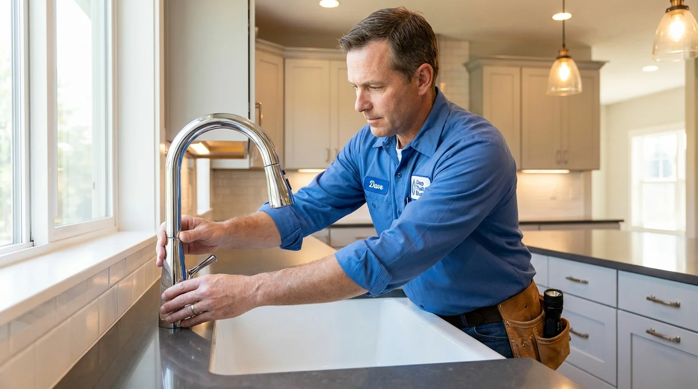 Kitchen faucet installation by Johns Plumbing LLC in Mendota