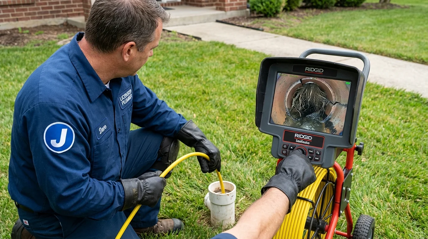 Sewer camera inspection being performed by Johns Plumbing LLC in Mendota