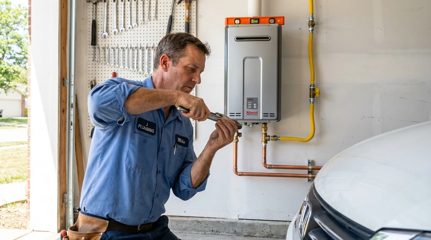 Tankless water heater installation by a Johns Plumbing LLC plumber in Mendota